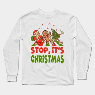 Christmas Road - 3, Santa Claus, Gingerbread man, Christmas tree Long Sleeve T-Shirt